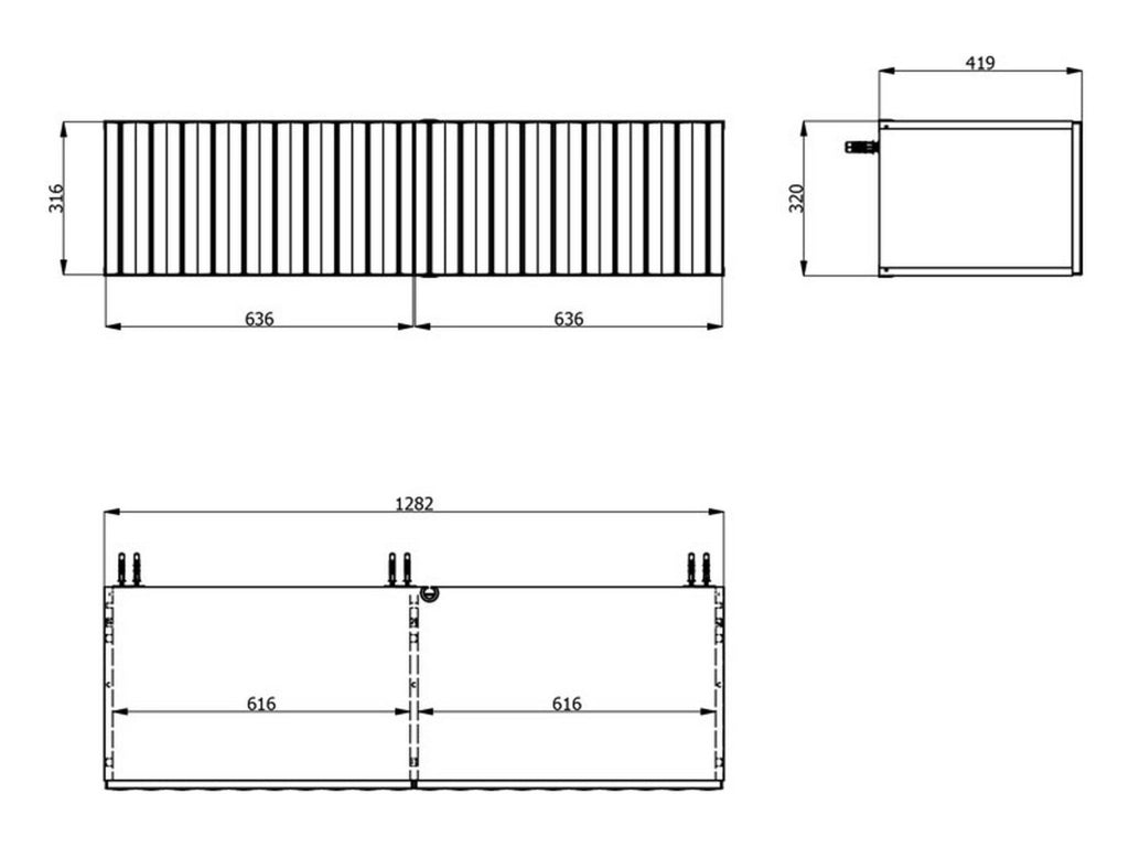 Vetto, Mobile Porta tv un Ripiano, 128x42x32h cm Bianco Crema