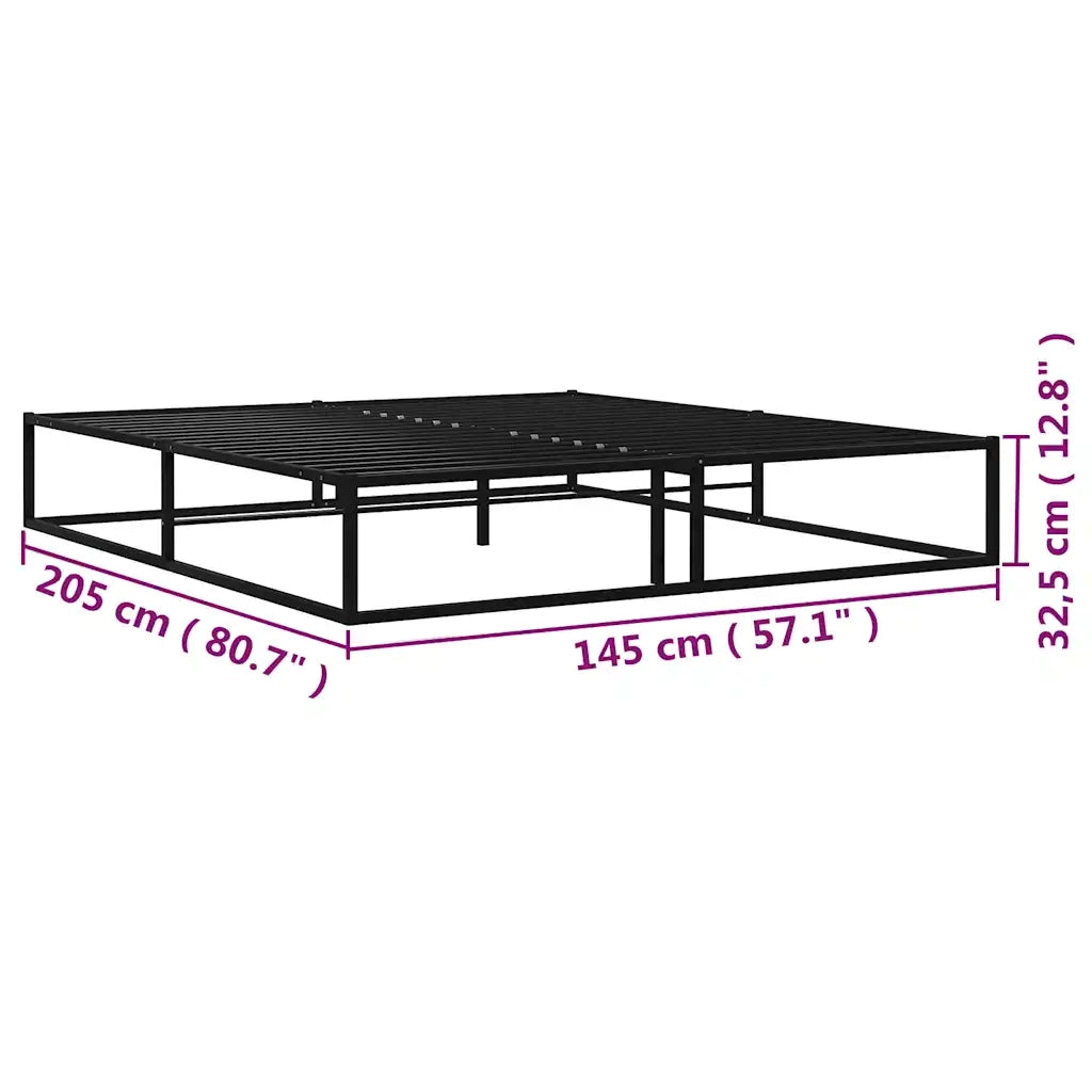 Letto matrimoniale | Letto per adulti | Giroletto Nero in Metallo 140x200 cm