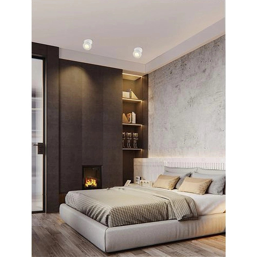 Trade Shop - Faretto Led A Superficie Orientabile 7w Luce Naturale Fredda Calda Bianco F-7w-b -
