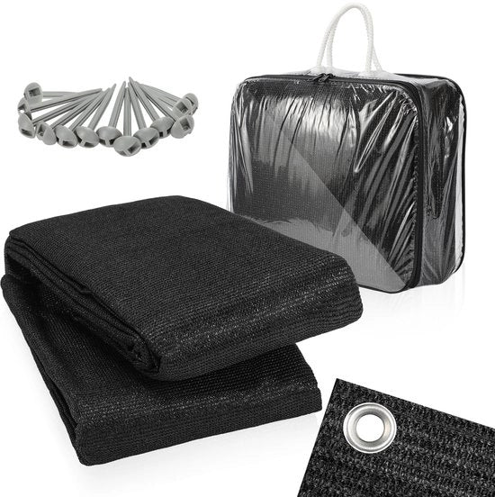 Tappeto da Campeggio Tappeto per Tenda 250x300cm Nero 13 Pennelli per Terra