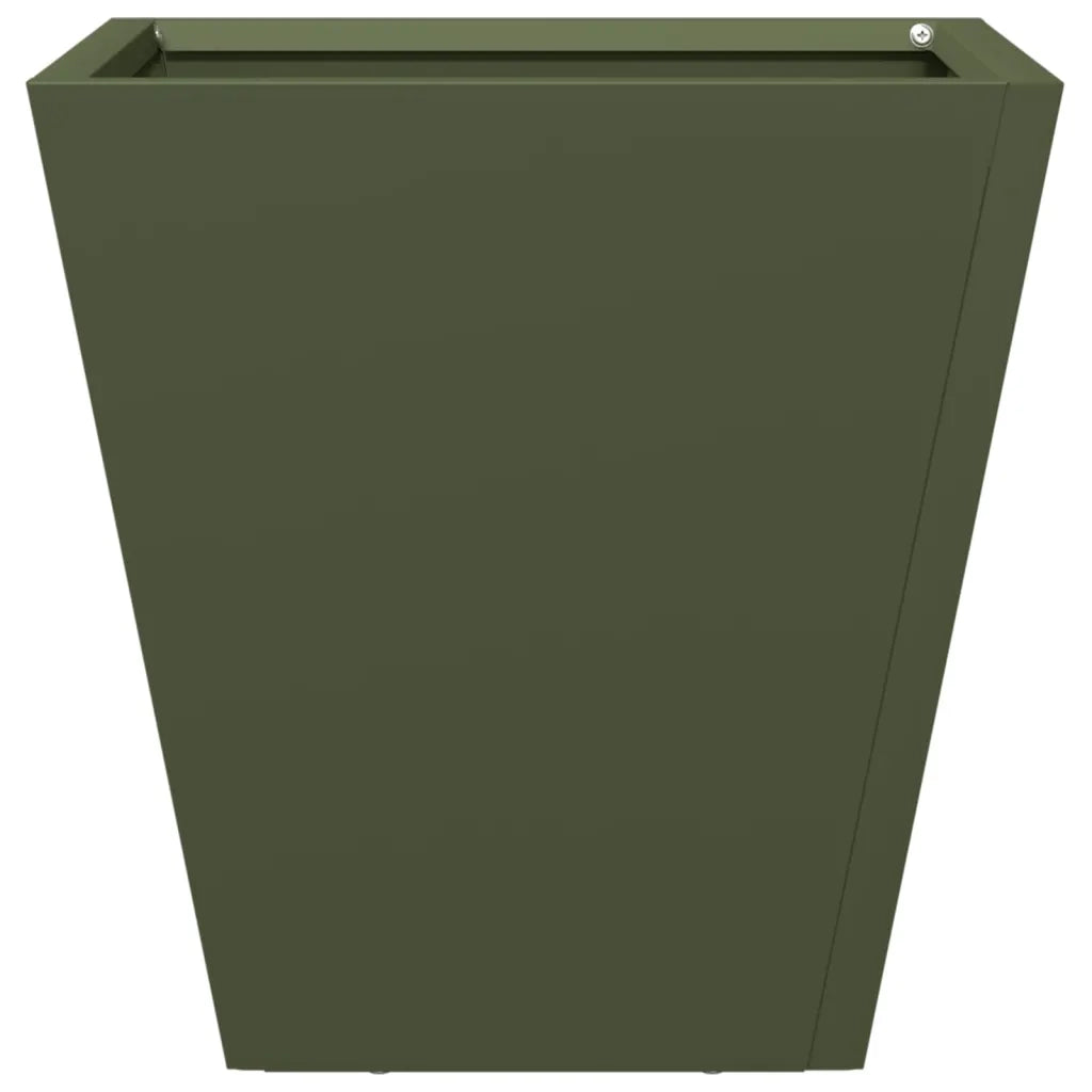 Fioriera da Giardino-Vaso da Esterno-Contenitore per Piante Verde Oliva 30x30x30 cm in Acciaio 184878