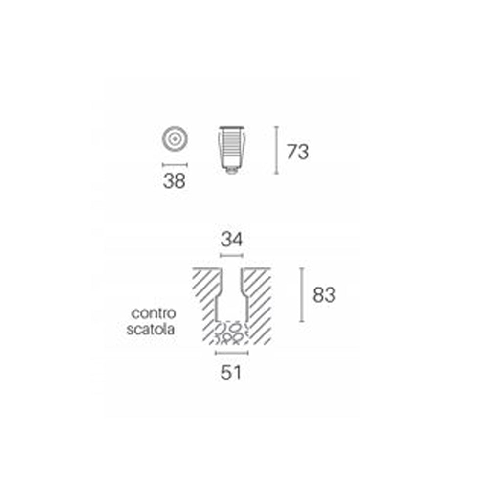 Segnapasso Da Esterno Moderno D3,8Cm Hangar Alluminio E Cromo Led 2,5W 4000K