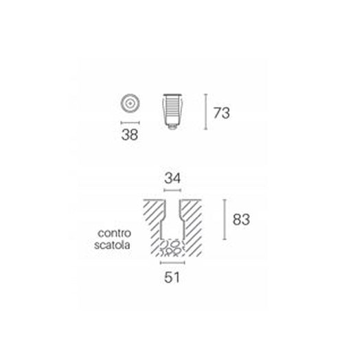 Segnapasso Da Esterno Moderno D3,8Cm Hangar Alluminio E Cromo Led 2,5W 4000K