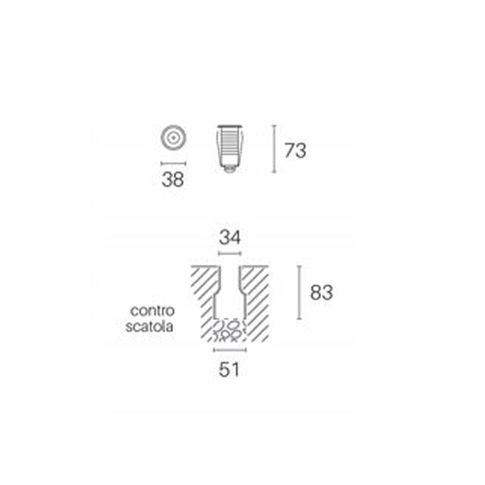 Segnapasso Da Esterno Moderno D3,8Cm Hangar Alluminio E Cromo Led 2,5W 4000K