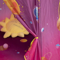 Tenda Gioco Bambini Casetta Rosa Castello in Tessuto 120x116 cm Interno ed Esterno