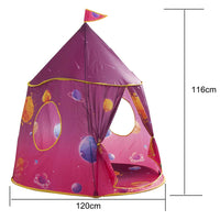 Tenda Gioco Bambini Casetta Rosa Castello in Tessuto 120x116 cm Interno ed Esterno