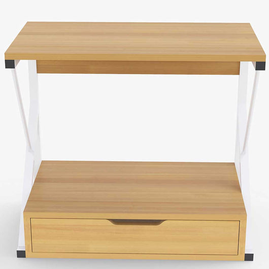 Scaffale Mensola Cucina Mobiletto Porta Microonde con Cassetto Metallo e Legno