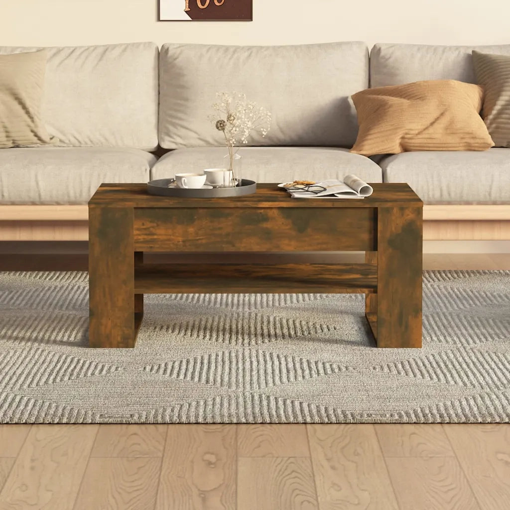 Tavolino da salotto | Tavolino da caff¨¨ | Tavolino da Soggiorno Rovere Fumo 102x55x45 cm Legno Multistrato