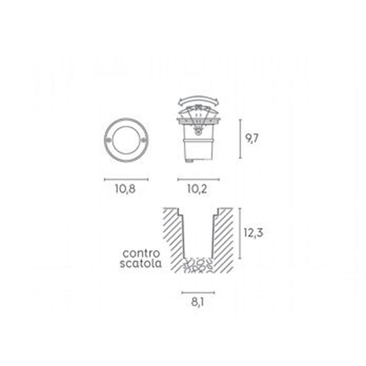 Segnapasso Da Esterno Contemporaneo Bascu Alluminio E Cromo Led 6W 4000K