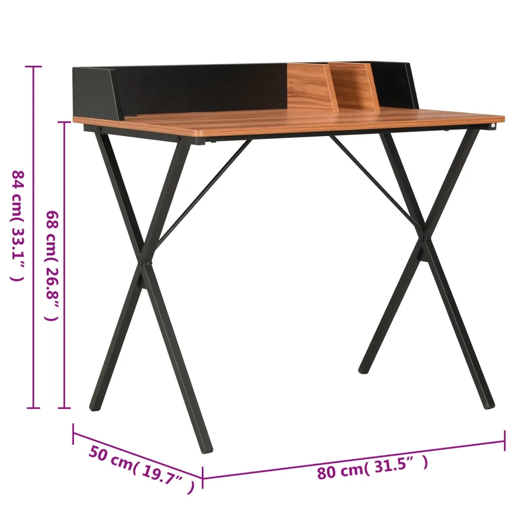 Scrivania Nera e Marrone 80x50x84 cm cod mxl 69184