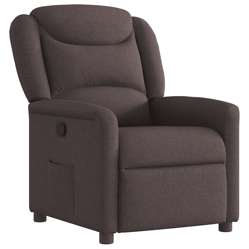 Divano Sedia-Poltrona Reclinabile Marrone Scuro in Tessuto 626929