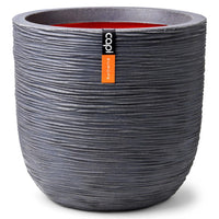 Vaso Nature Rib Rotondo 43x41 cm Grigio Scuro
