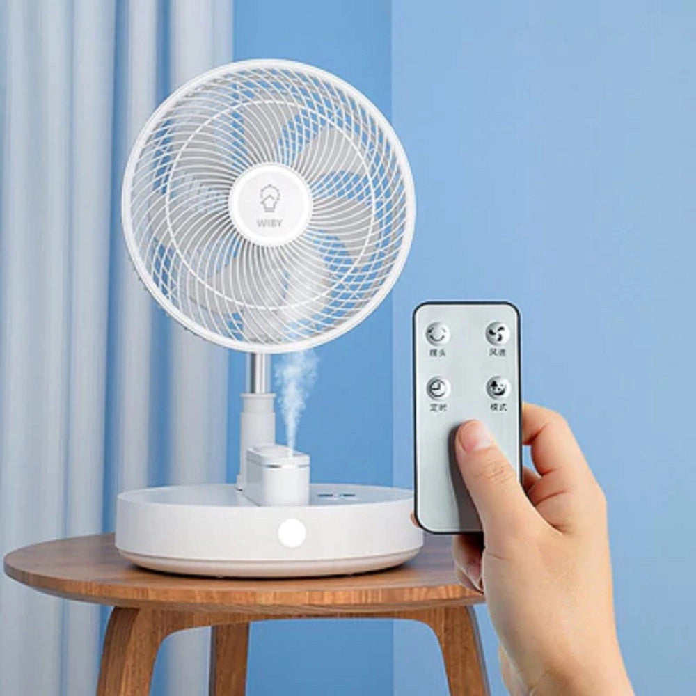 Trade Shop - Ventilatore Portatile Con Batteria Ricaricabile P30 Design Pieghevole Salvaspazio -