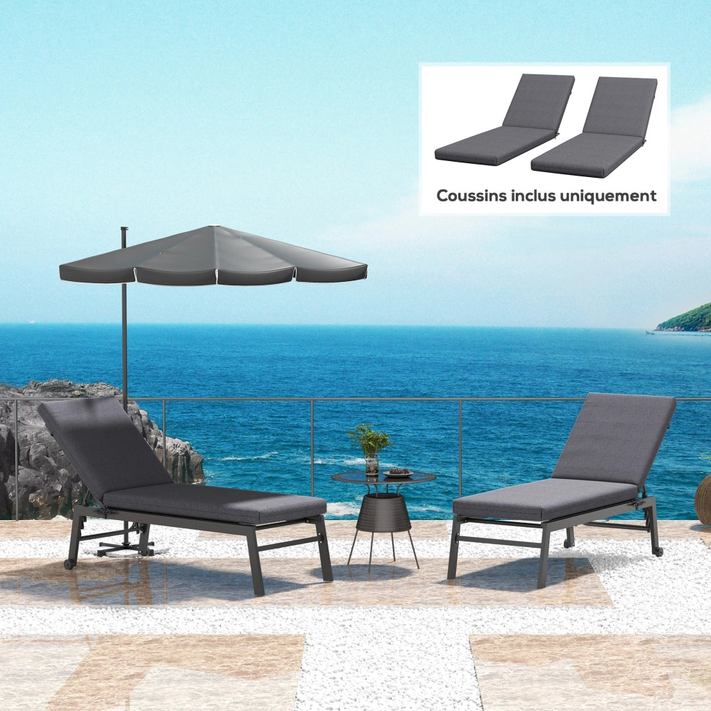 Cuscini per Chaise Longue ¨C zephmum ¨C 2 pezzi, grigio scuro