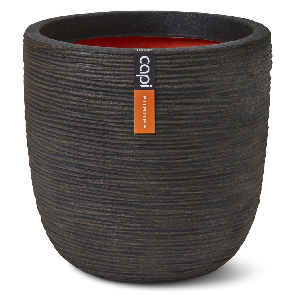 Vaso Rotondo Nature Rib 43x41 cm Marrone Scuro