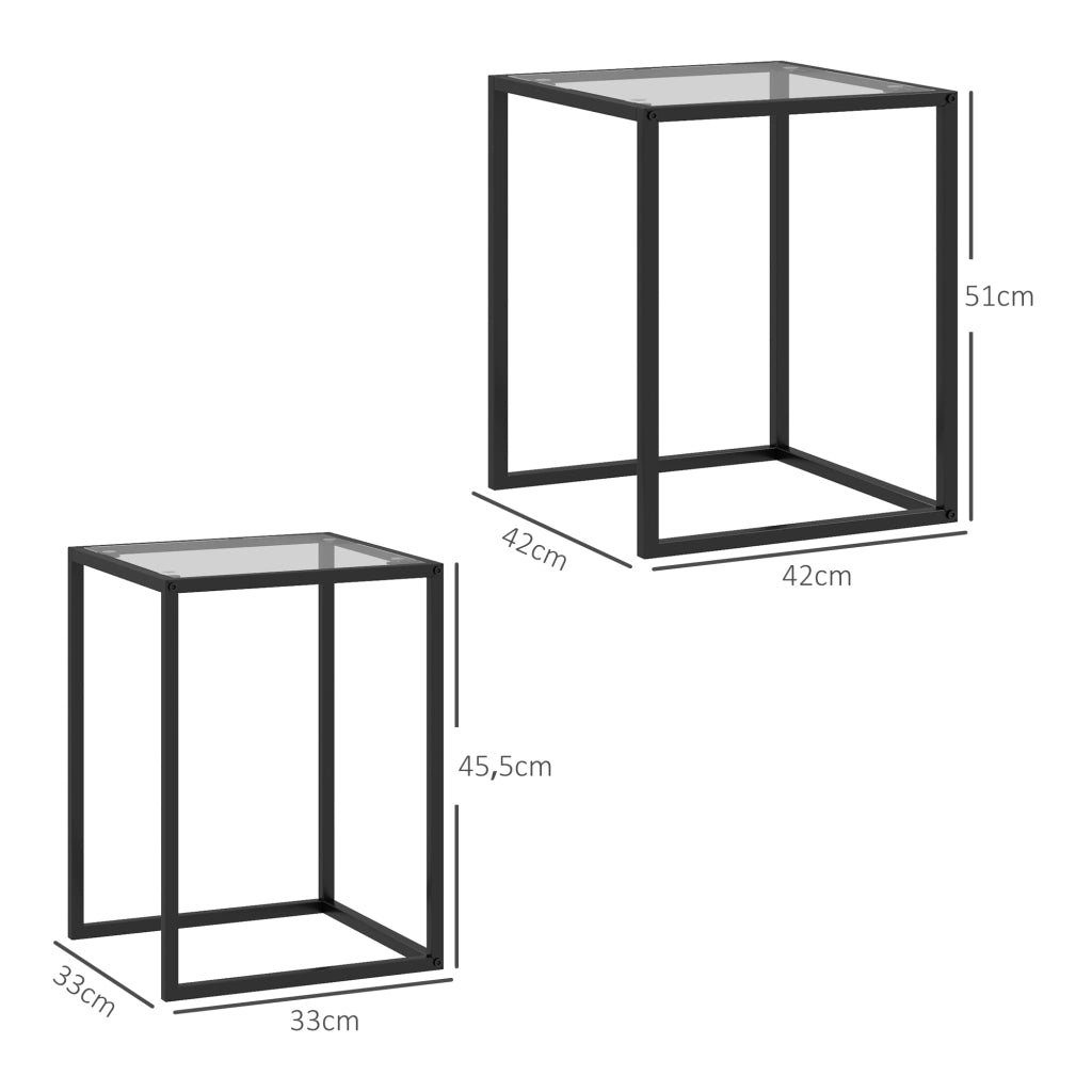 Tavolino da salotto ¨C zephmum ¨C nero, metallo, 2er Set