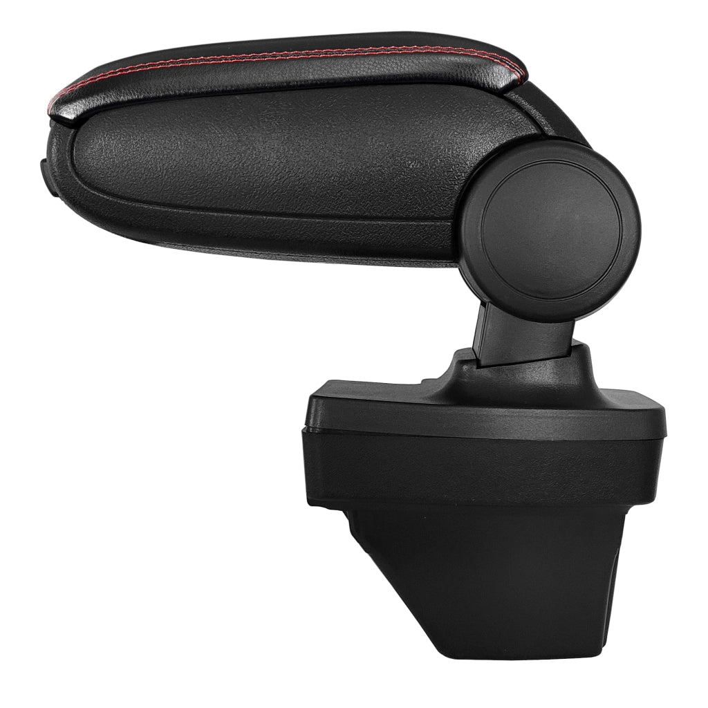 Bracciolo Centrale con Vano Portaoggetti per Auto - Renault Clio V / Clio 5 (2019) Rivestimento in Similpelle Nero con Cucitura Rossa [pro.tec]