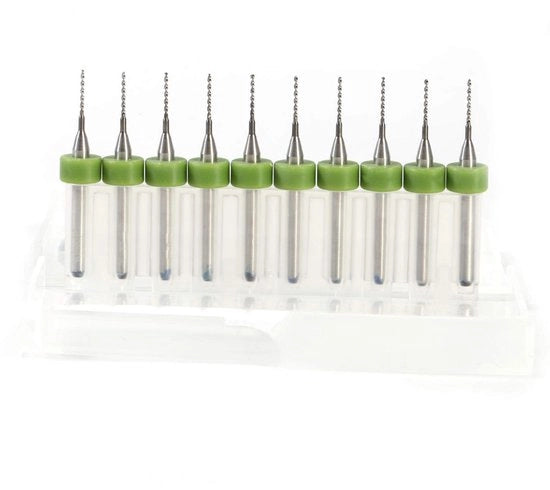Set di 10 microbori in carburo a 0,7mm per PCB e CNC