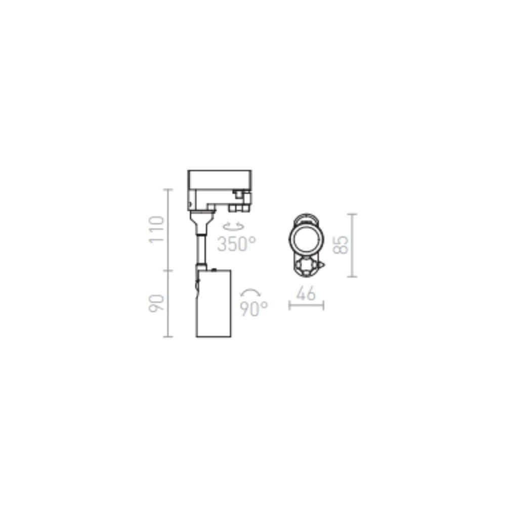 Faretto proiettore ILOLLIPOP per binario trifase Nero 230V LED 8W 40° 3000K