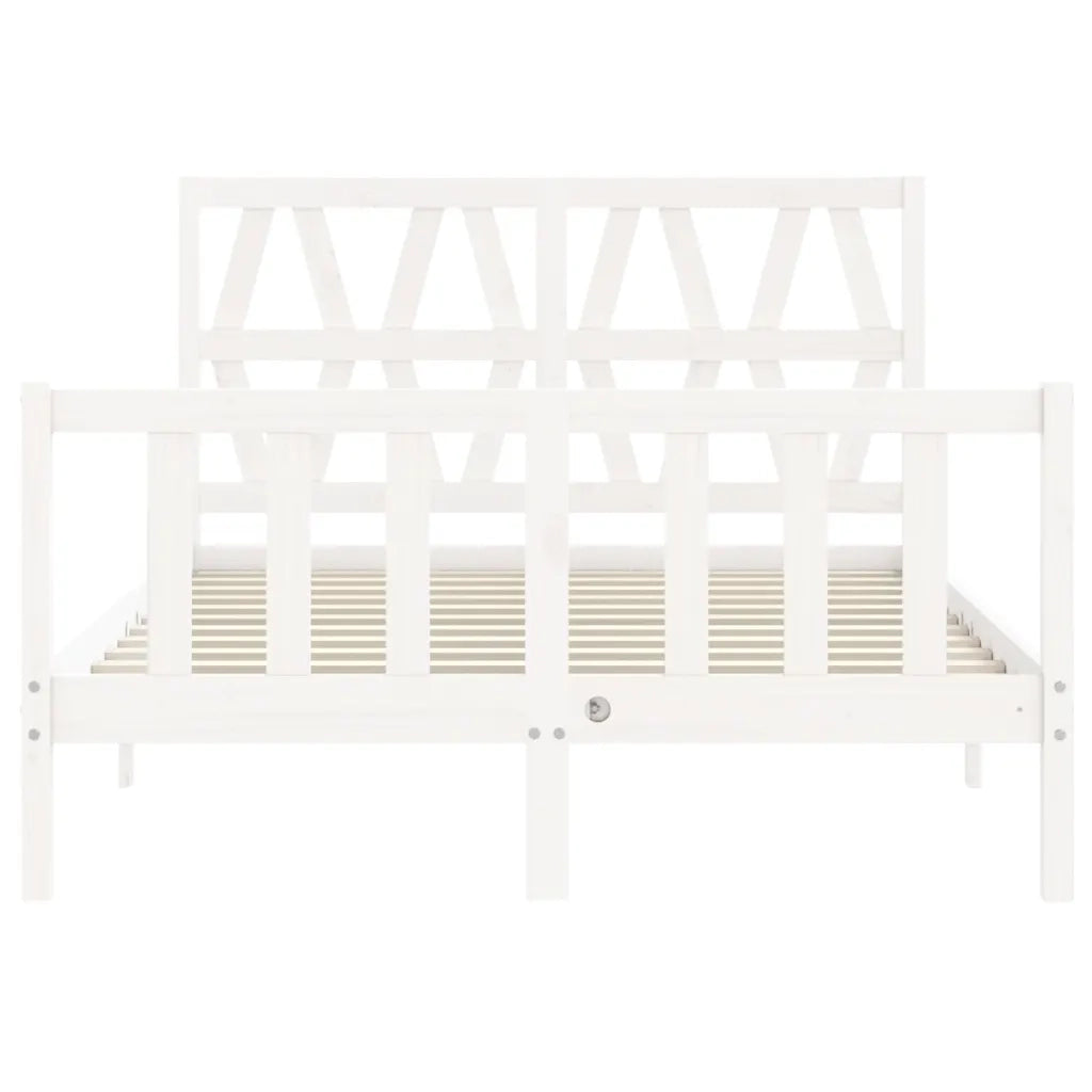 Giroletto senza Materasso-Struttura Letto Bianco 120x200 cm Legno Massello Pino 497301