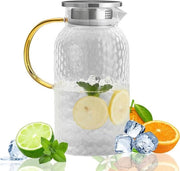 Acquario in vetro da 18L con coperchio in acciaio inossidabile - ideale per bevande calde e fredde - vetro trasparente - acquario per tè, caffè, limonata, latte, succo
