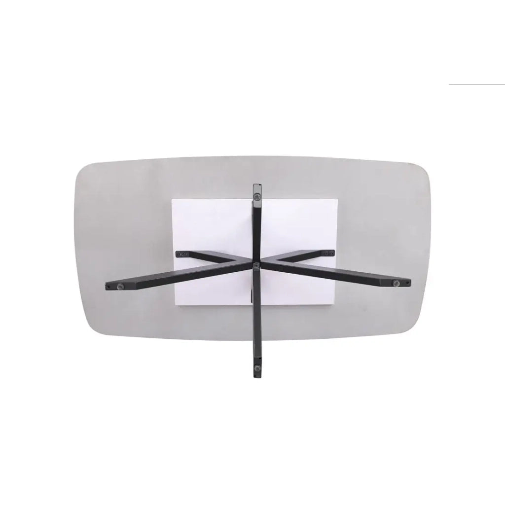Table bassa ARVENA – Tavolino rettangolare 130x70 cm – Pietra grigia & metallo – Design contemporaneo e raffinato