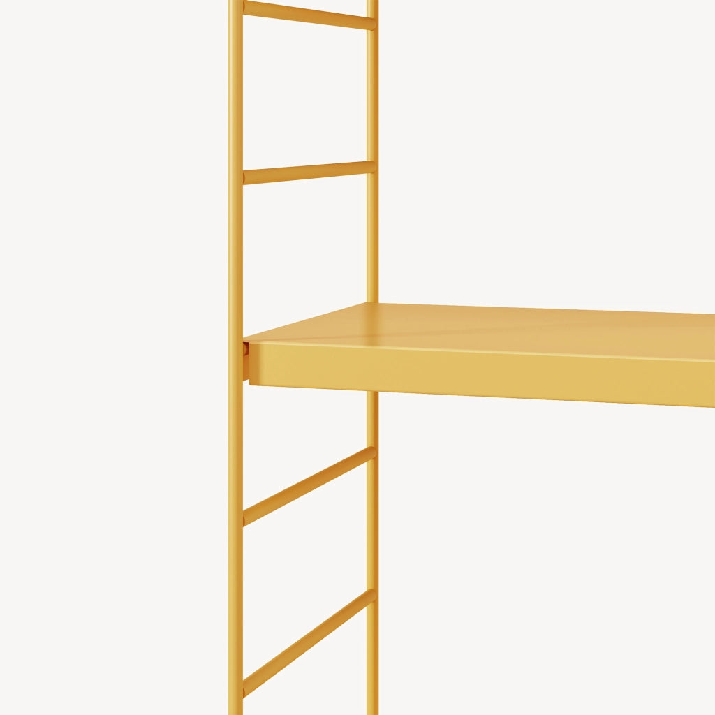 Set di 2 Scaffali da Parete Strängnäs a 3 Ripiani Regolabili  50 x 60 x 15 cm Acciaio Giallo [en.casa]