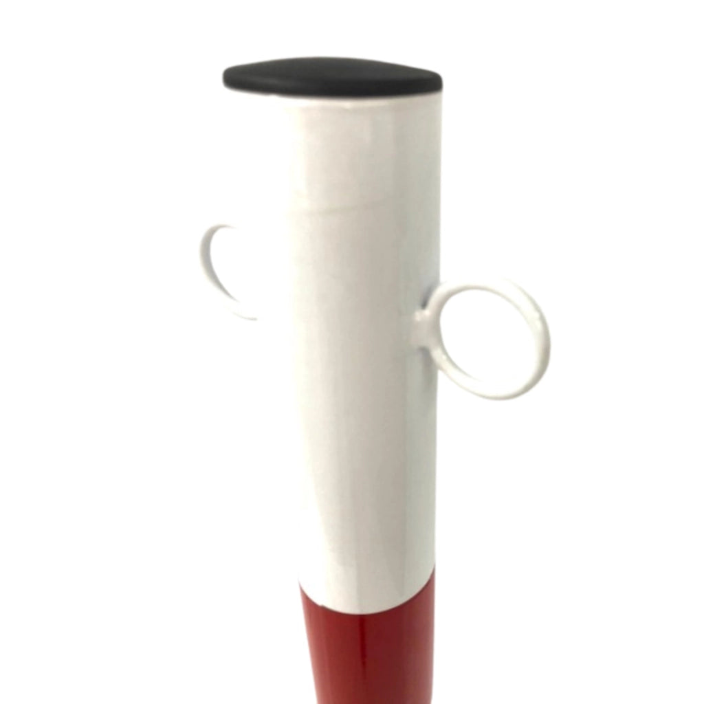 Andrys Paletto Segnaletico con Anelli Diametro 4,8cm Altezzi 120cm Bianco/Rosso