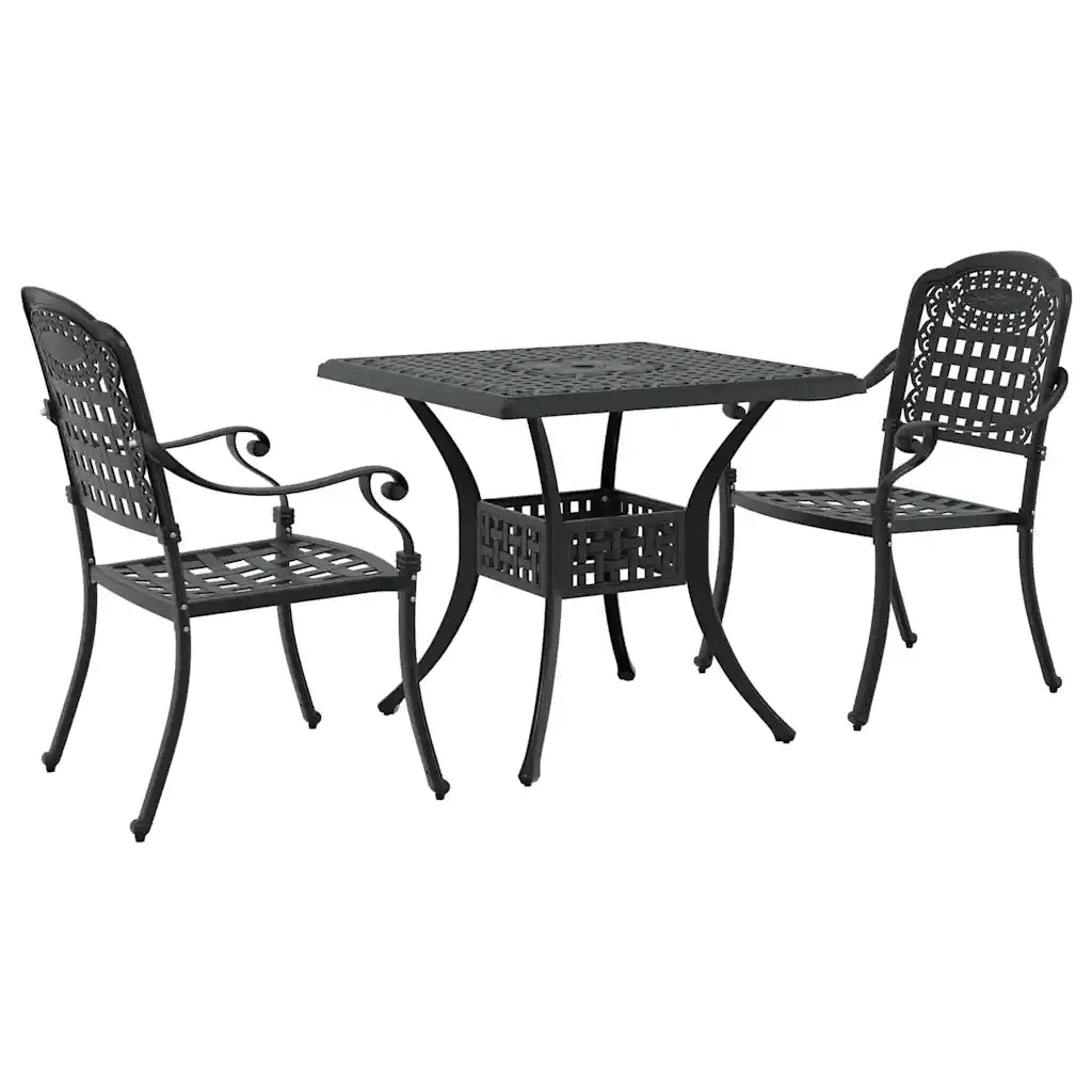 Set di Tavolo da Giardino 3 pcs Nero Alluminio pressofuso 3334725