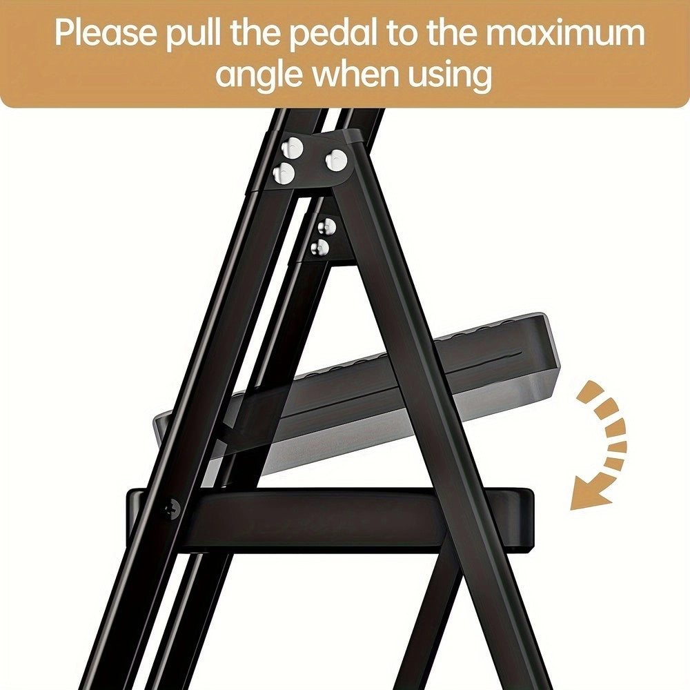 Scaletta Pieghevole 4 Gradini ¨C Xylo ¨C Acciaio, Antiscivolo, Leggera