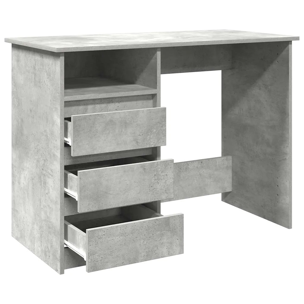 Scrivania Grigio Cemento 102x50x75 cm in Legno Multistrato 860466