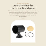 Sostegno universale per metri - 52mm contenitore - Materiale plastico - Nero - Duraturo - Installazione semplice con adesivo - Sostegno per sostegno dei metri