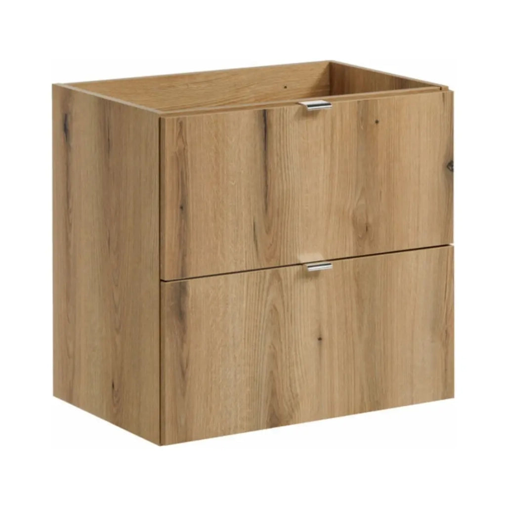 Set da bagno sospeso VANO in rovere e bianco 120cm: mobile sottolavabo con cassetti + piano per lavabo