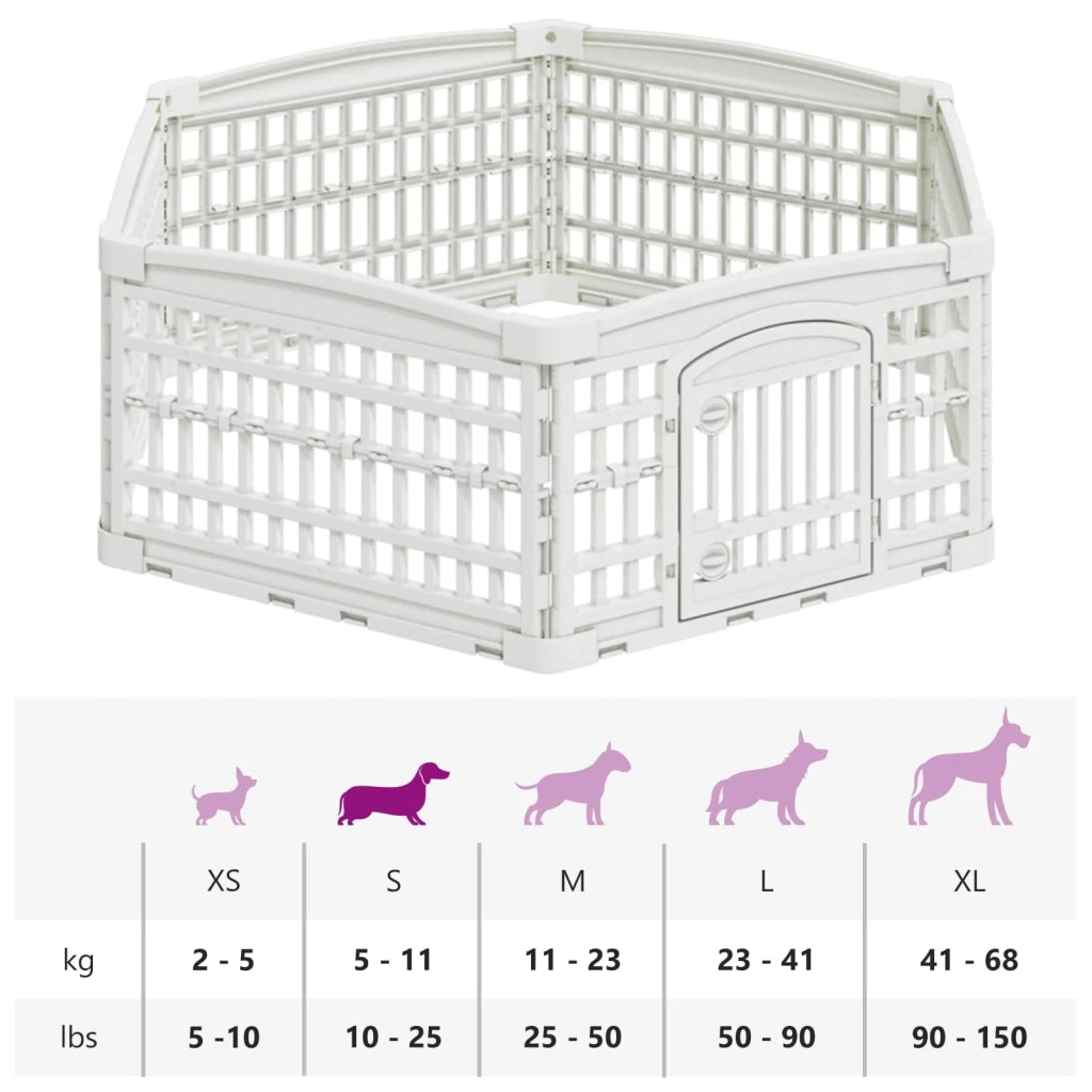 Panchetto per Cani a 6 Pannelli Bianco 122 x 106 x 40 cm 42027217