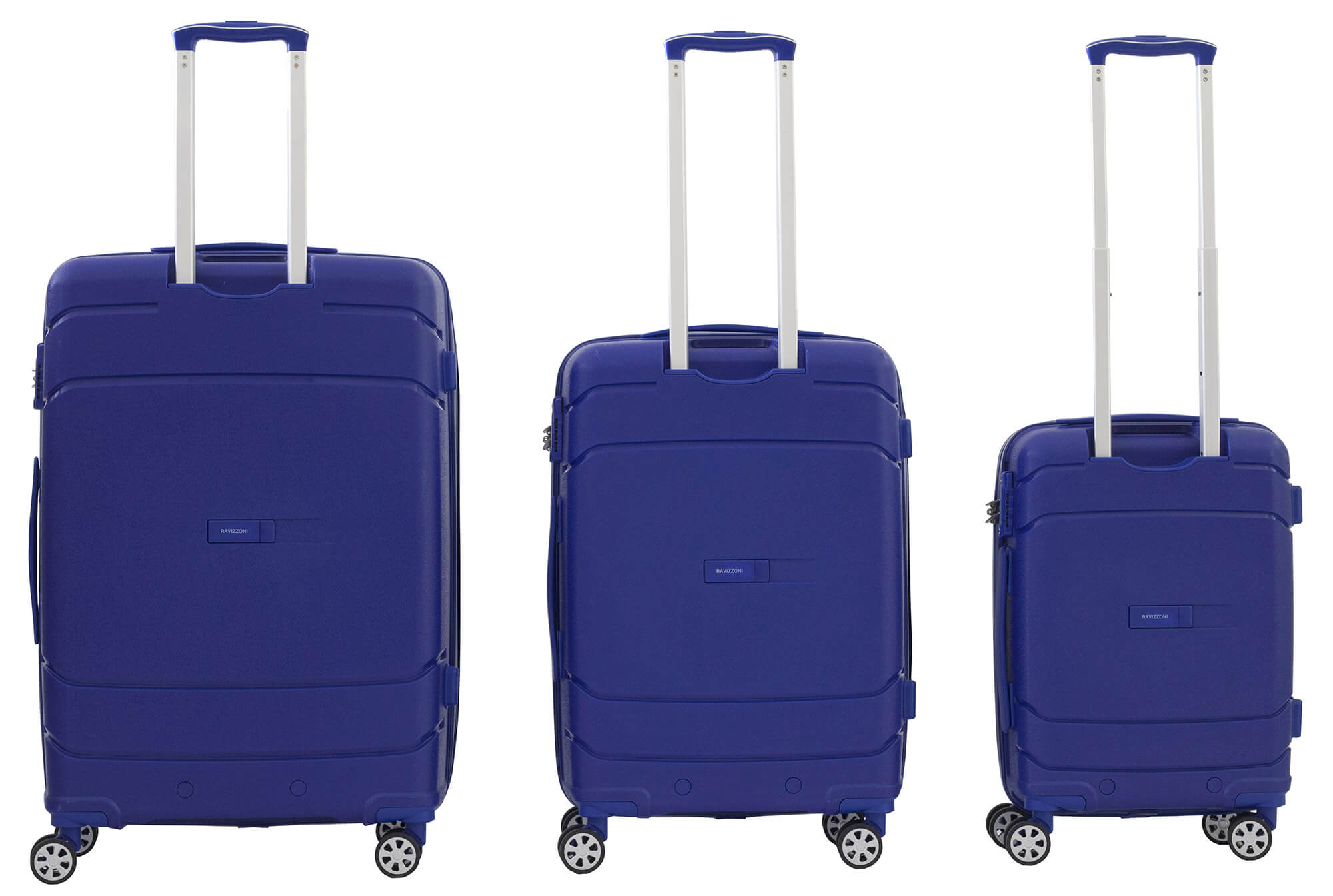 Set 3 Valigie Trolley Rigide in Polipropilene 4 Ruote TSA Ravizzoni Cuba Libre Blu
