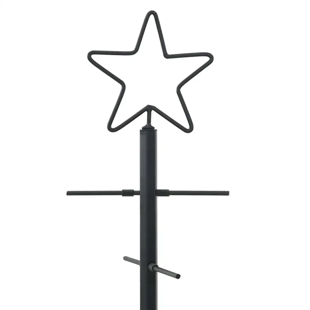 Albero di Natale | Decorazioni natalizie in metallo con supporto Nero 89 cm