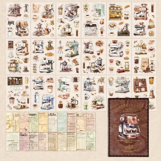 Scatole per scrapbook 54 pezzi - Stickers per giardino - Stickers preconfezionati - Attività per fai da te - Illustrazioni pregiate - Elementi vintage mano a mano - Stickers per album di appunti