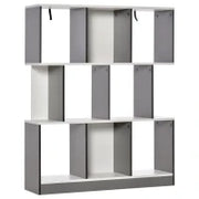 Mobile Libreria a 8 Ripiani per Soggiorno e Camera da Letto, in Legno, 100x24x124 cm, Grigio Carbone