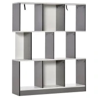Mobile Libreria a 8 Ripiani per Soggiorno e Camera da Letto, in Legno, 100x24x124 cm, Grigio Carbone