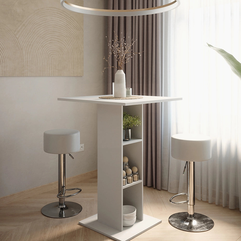 Vicco tavolo bar con sgabelli Bianco 75 x 75 cm con 2 sgabelli da bar