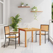 Set da Pranzo per Giardino 3 pcs Nero Legno di Acacia Massello 3365511