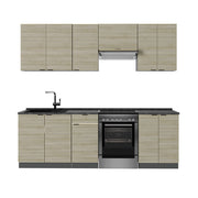 Cucina componibile Fame-Line Pannello in quercia/Antracite 240 cm, PT Antracite Vicco