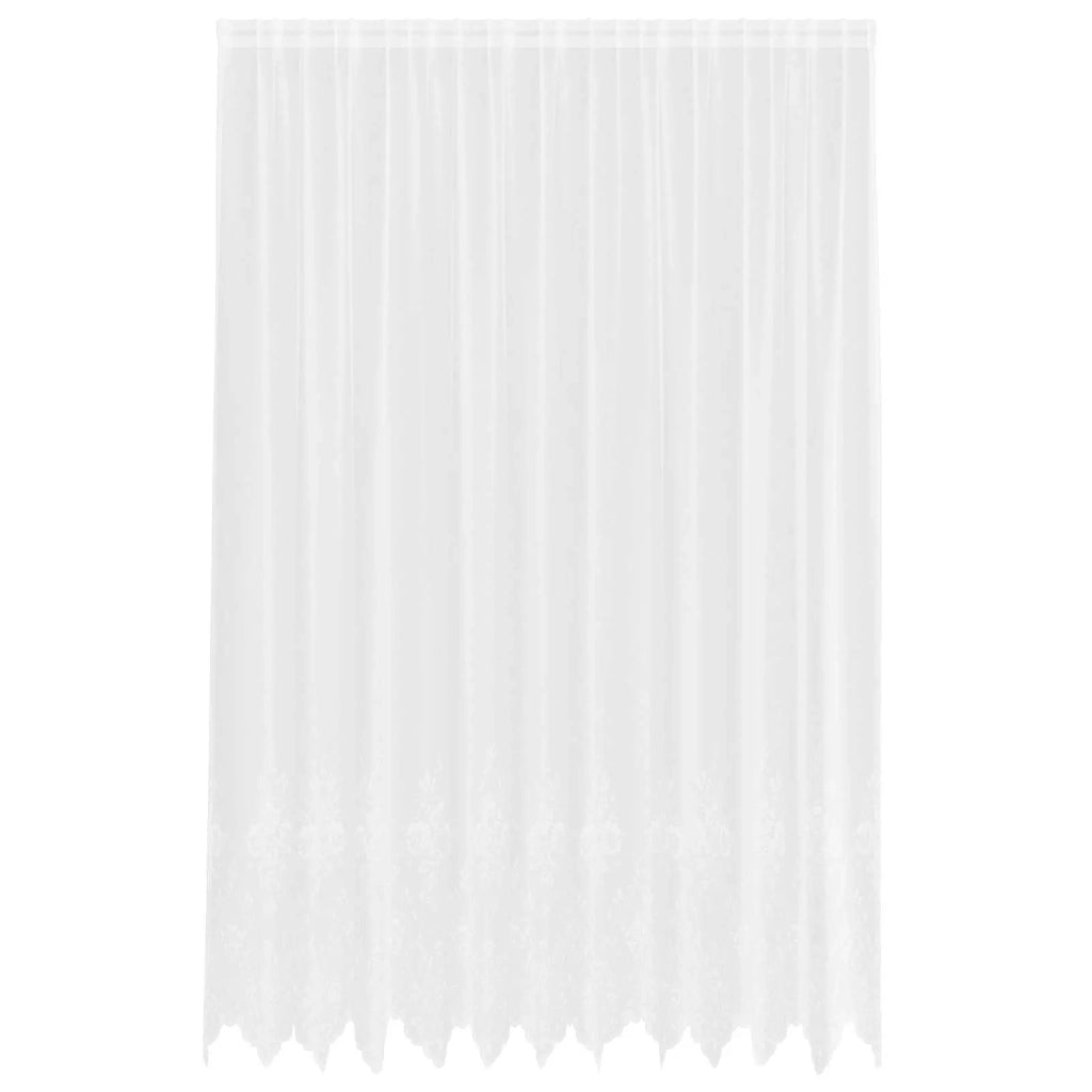 Tenda in Pizzo con tende Bianco 280 x 300 cm Poliestere 4107785