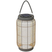 Lampione Solare da Esterno in Resina Intrecciato Grigio ¨C zephmum ¨C Acciaio, LED