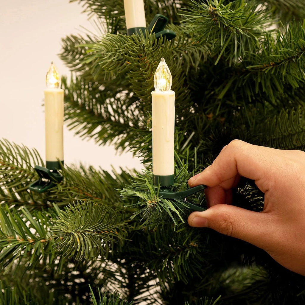 Deuba® Set 30 Candele a LED Albero di Natale Luce Bianca Batteria Wireless con Timer e Telecomando Lucine Natalizie