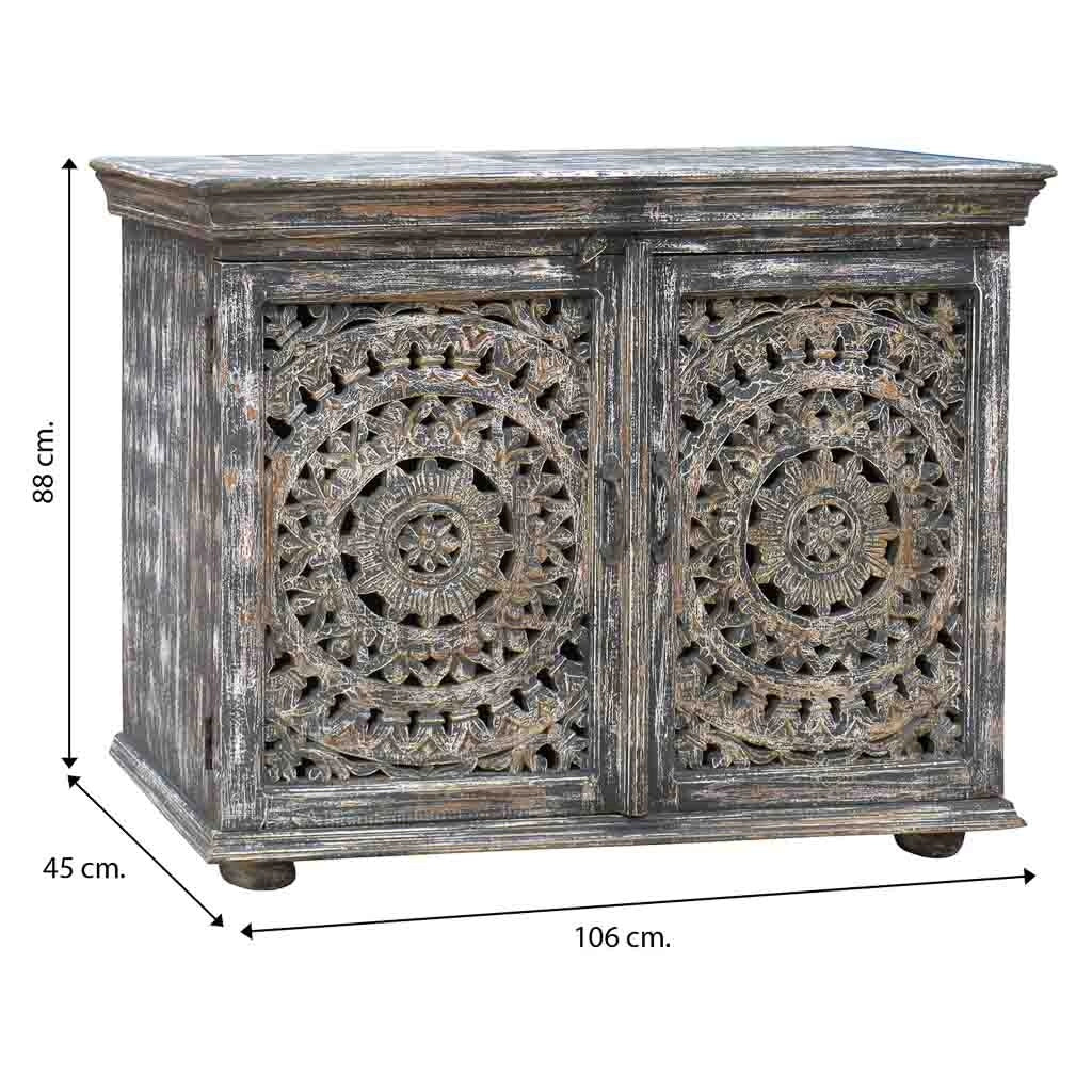 Tavolino da ingresso in legno artigianale 106x45x88h cm