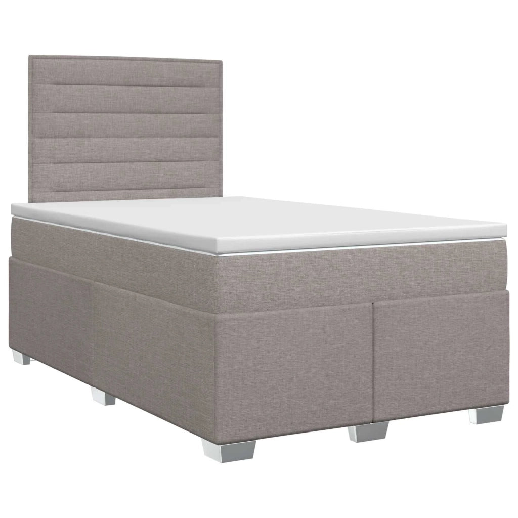 Letto box spring con materasso Tortora 120 x 190 cm Tessuto 3453357