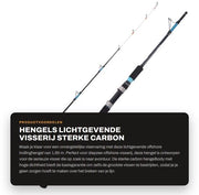Trollinghengel con Design Luminoso - Hengel a Carbon - Pesca in Profondità - Anti-Intrecciamento della Linea di Pesca - 1,65 m - Adatto per Fiumi - Hengel da Pesci