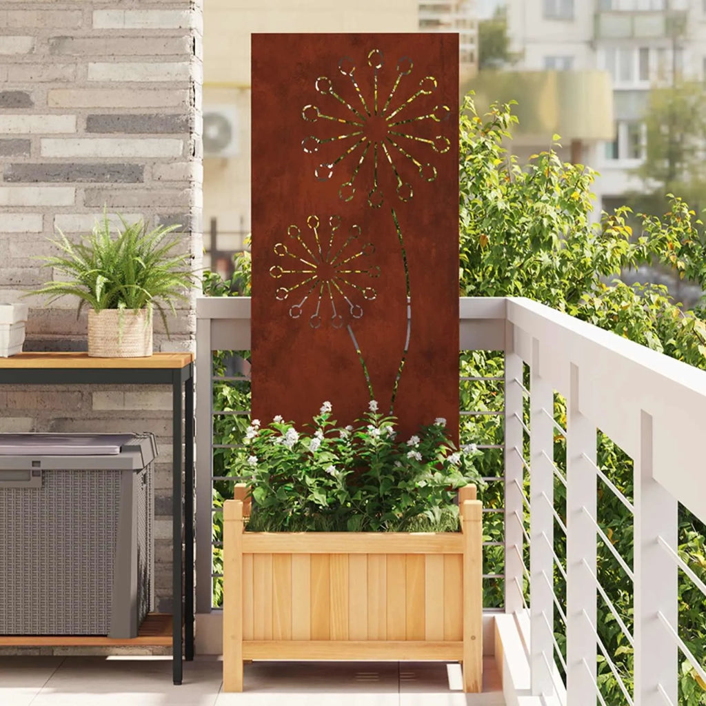 Schermo per privacy in giardino Traforo Ruggine 50 x 140 cm 876307