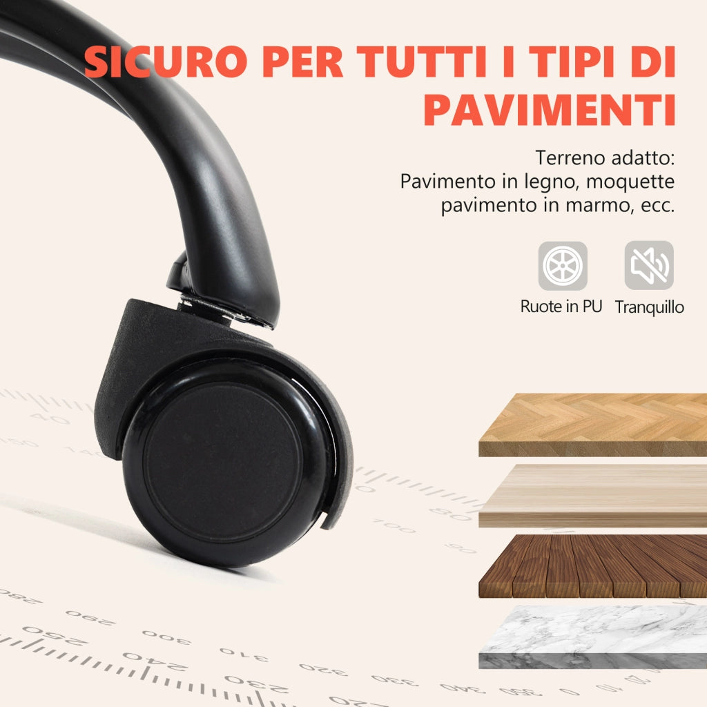 Sedia da Ufficio Massaggiante e Riscaldata Reclinabile 135° con Poggiapiedi in Pelle PU Grigio Chiaro